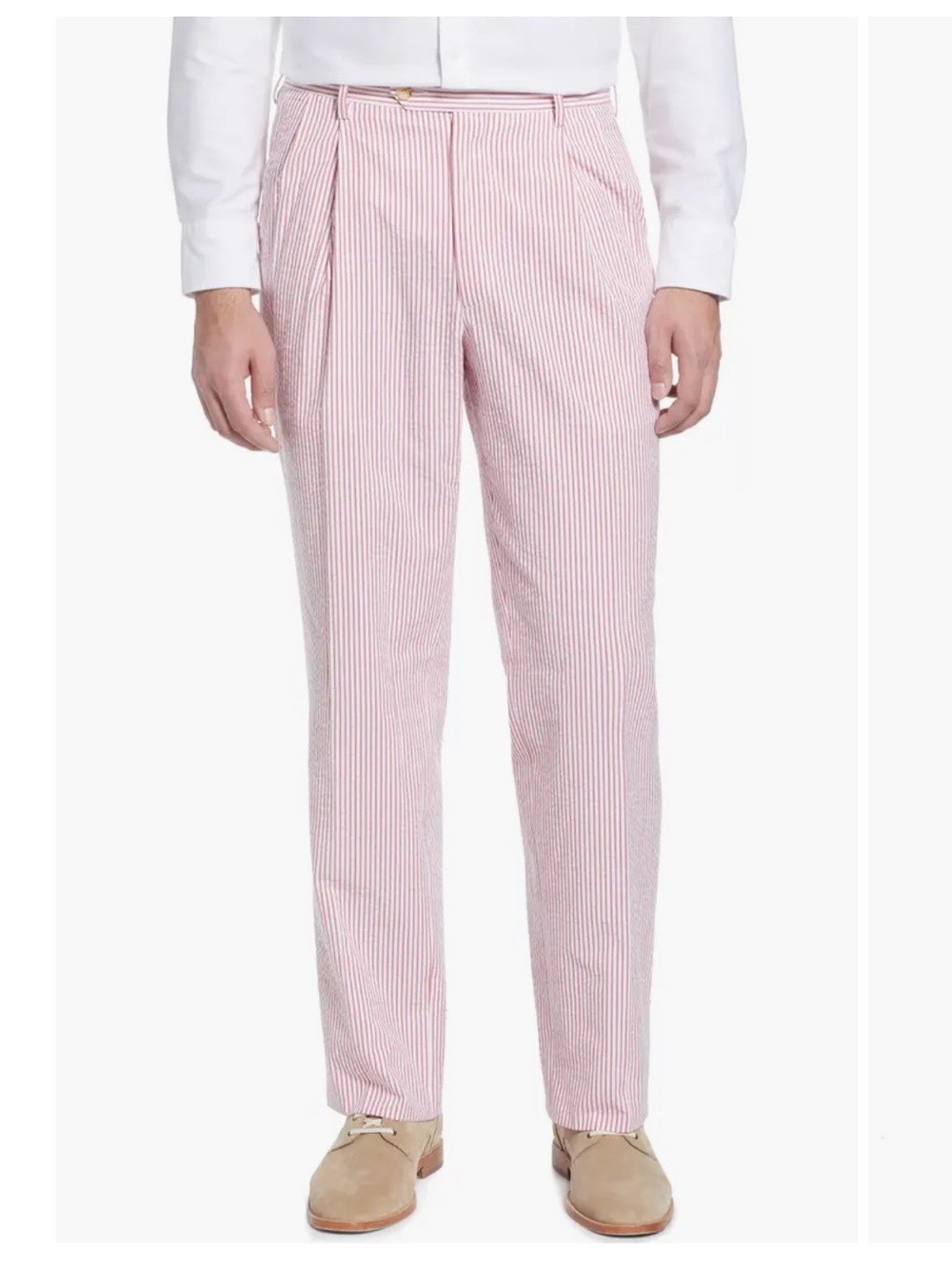 Berle Pleated Searsucker Cotton Dress‎ Pants